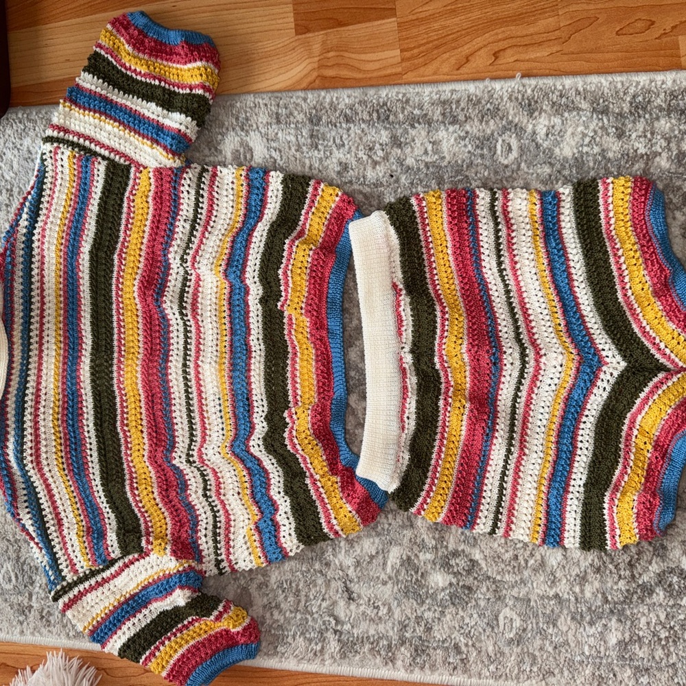 Striped Crochet Two-Piece Set - Multicolor - Picture 8 of 8